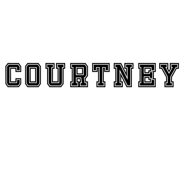 Courtney name letters svg, Courtney name varsity font outline svg, letters svg, digital downloadable svg file for all cutting machine