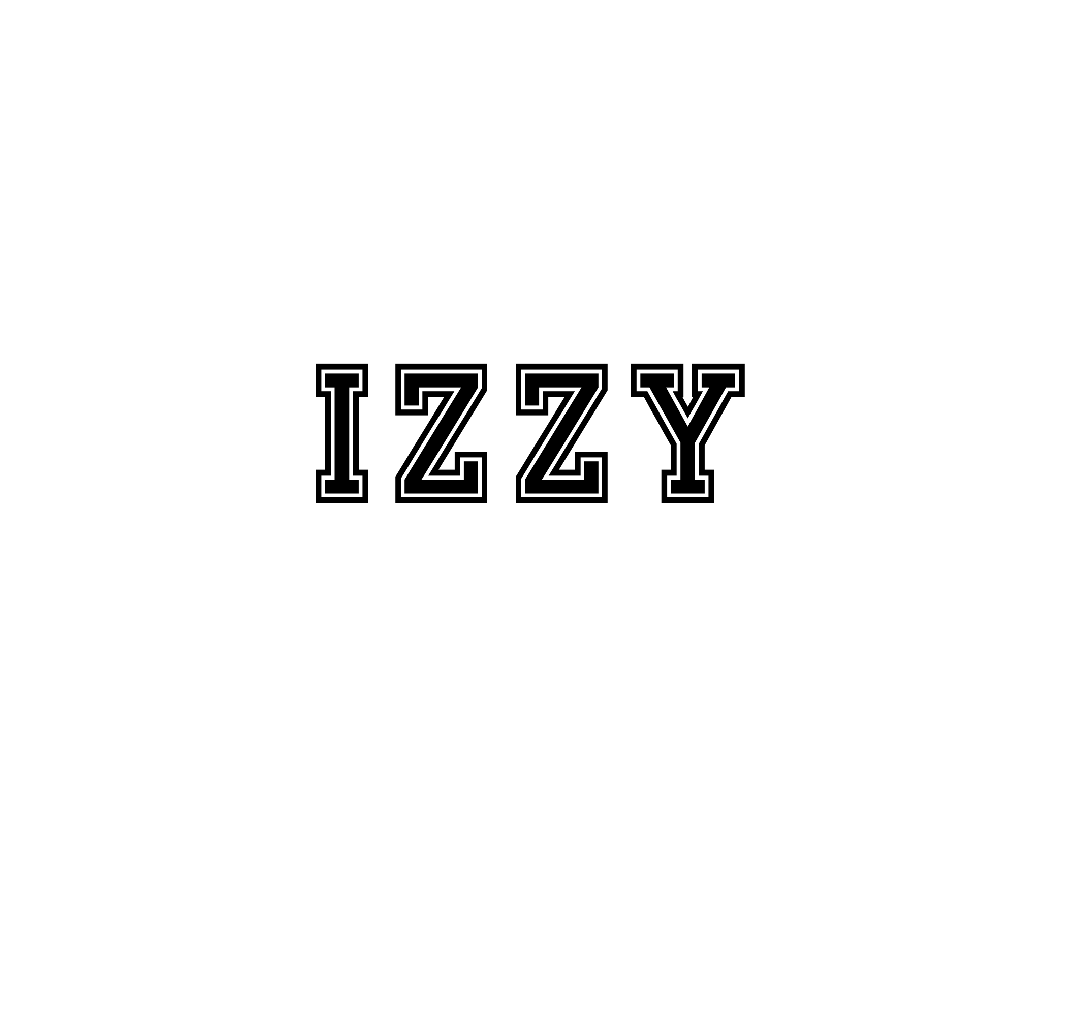 Izzy name letters svg, Izzy name varsity font outline svg, letters svg ...