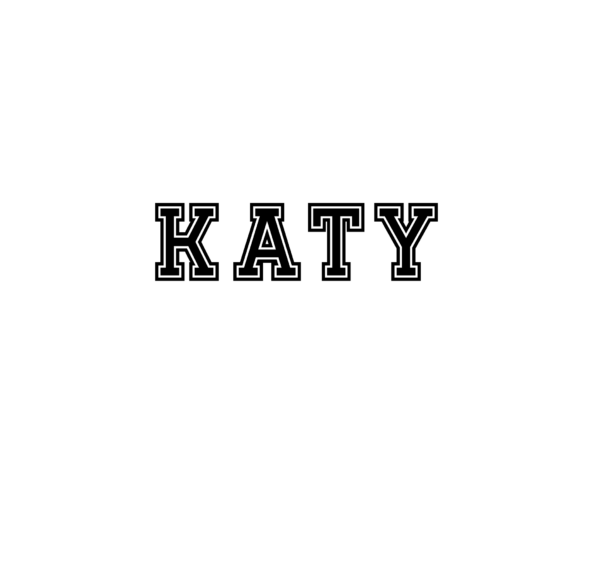 Katy name letters svg, Katy name varsity font outline svg, letters svg, digital downloadable svg file for all cutting machine